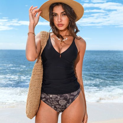 Tummy Control Printed Tankini Set - Dutch